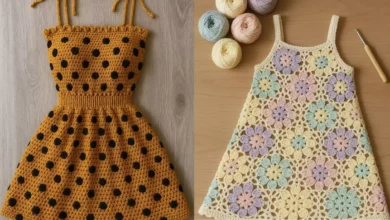 جدیدترین مدل های سارافون بافتنی دخترانه بزرگ