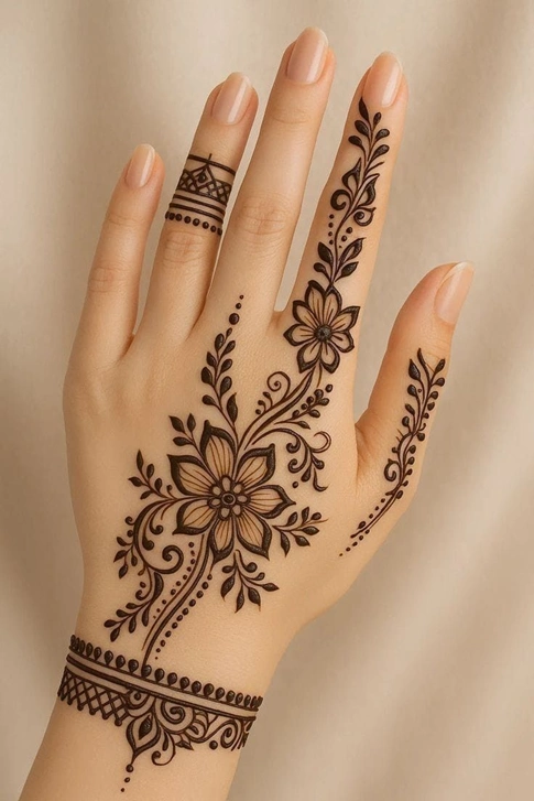 طرح حنا روی دست دخترانه 17