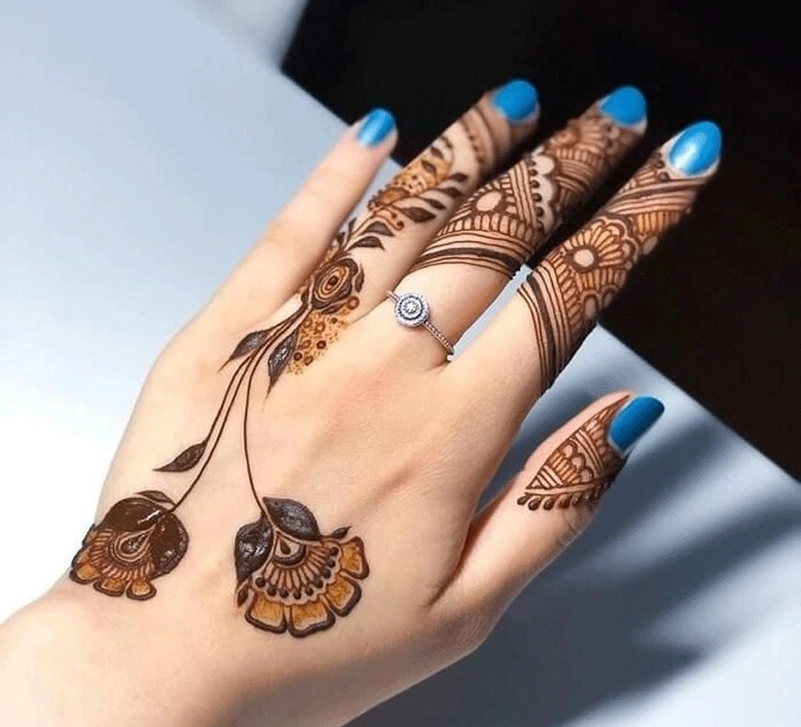 طرح حنا روی دست دخترانه 6