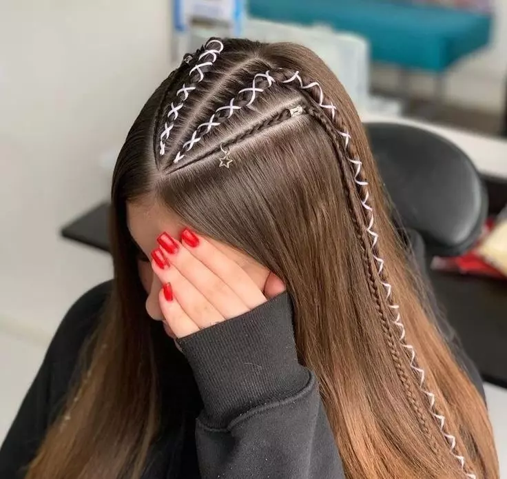 مدل بافت موی دخترانه جلوی سر 16