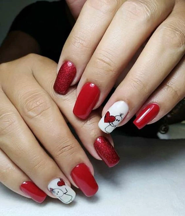 مدل ناخن دخترانه فانتزی عاشقانه 18