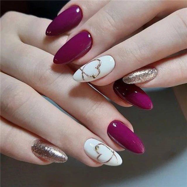 مدل ناخن دخترانه فانتزی عاشقانه 25