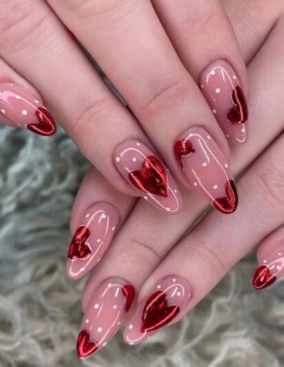مدل ناخن دخترانه فانتزی عاشقانه 3