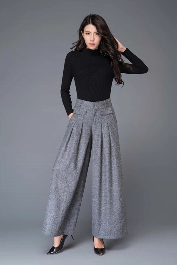 مدل شلوار پارچه ای گشاد 25
