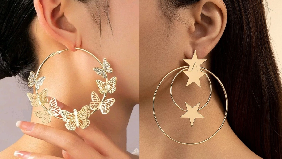 مدل گوشواره حلقه ای بزرگ