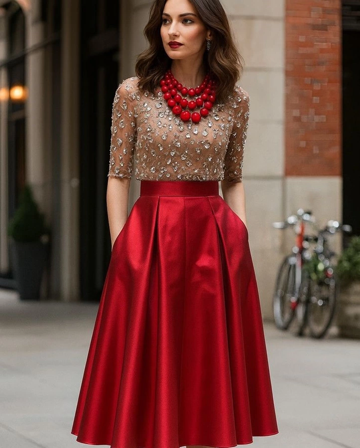 ۲۰مدل دامن کلوش پیلی دار 4