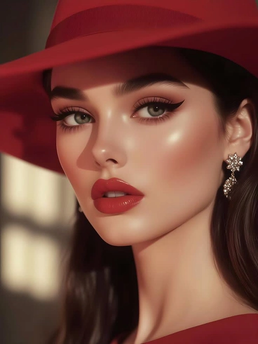 مدل رژ لب قرمز و مخملی 14