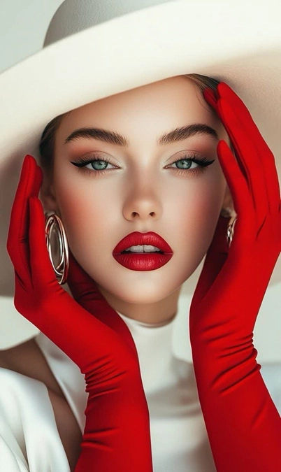 مدل رژ لب قرمز و مخملی 17