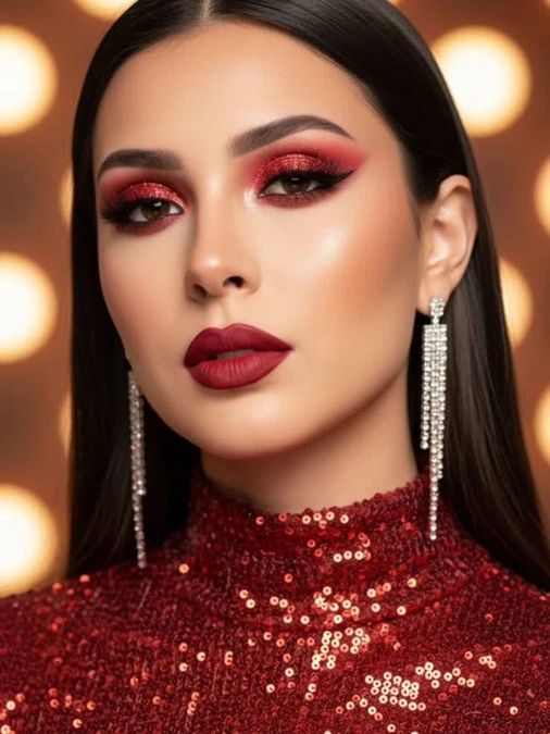 مدل رژ لب قرمز و مخملی 19