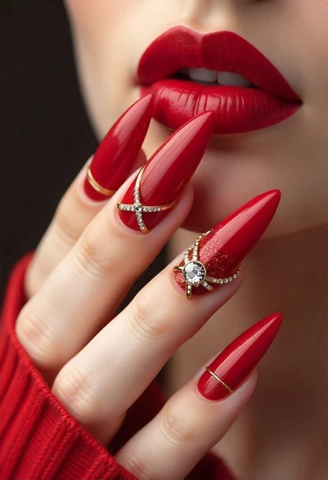 مدل رژ لب قرمز و مخملی 2