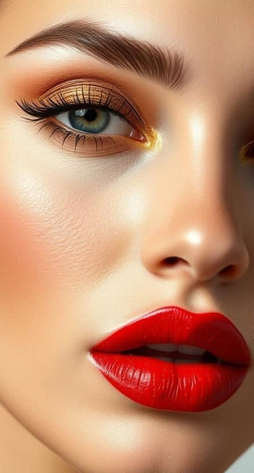 مدل رژ لب قرمز و مخملی 24