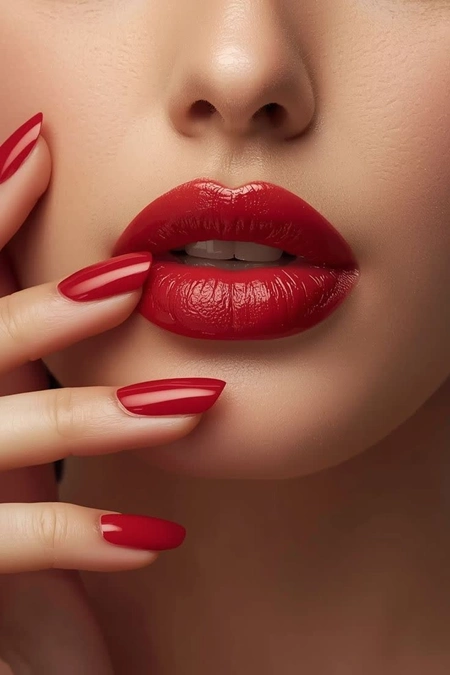 مدل رژ لب قرمز و مخملی 6
