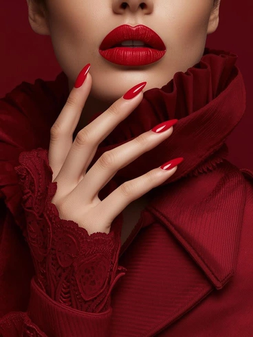 مدل رژ لب قرمز و مخملی 8