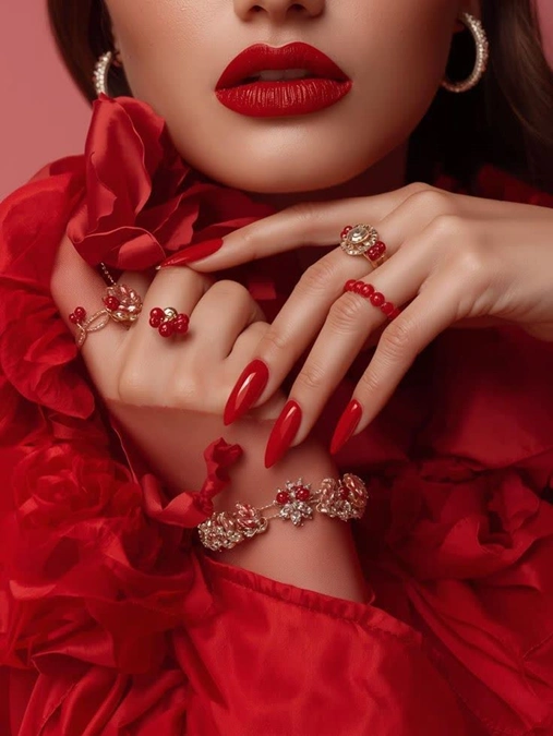 مدل رژ لب قرمز و مخملی 9