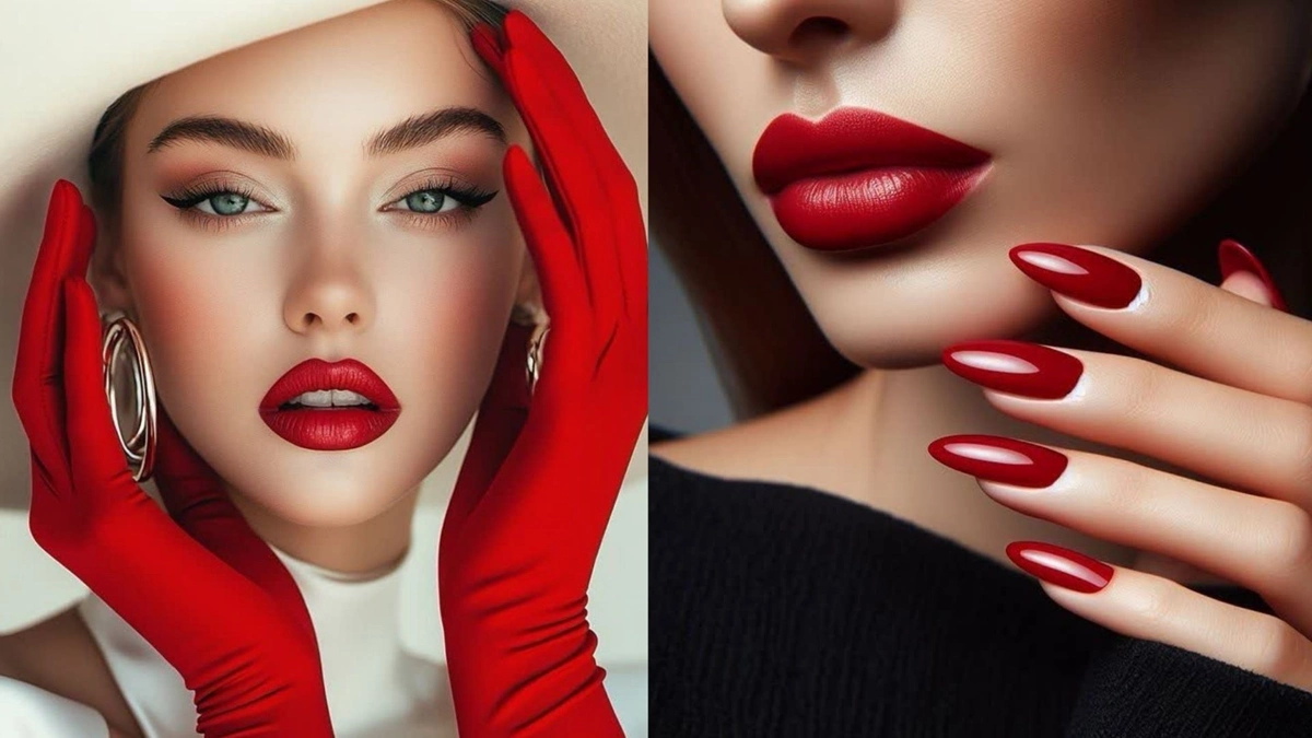 مدل رژ لب قرمز و مخملی