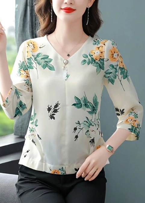 مدل شومیز گلدار حریر 25
