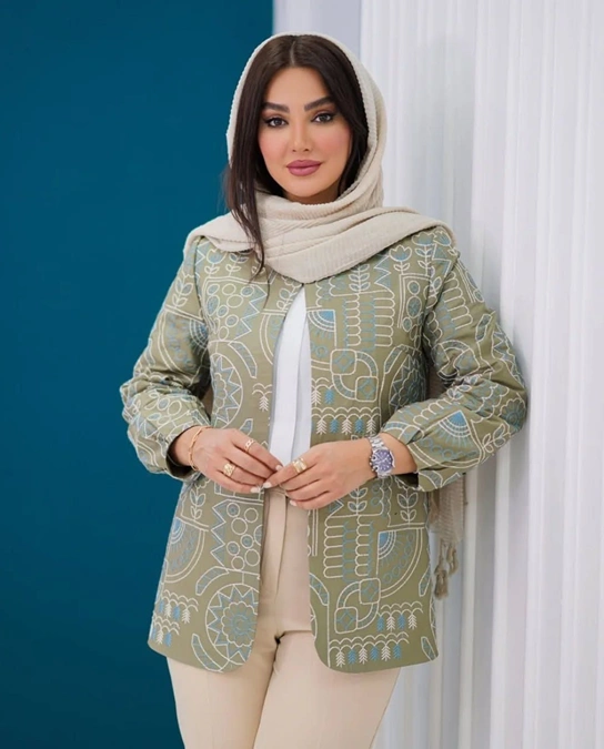 مدل مانتو کتی ژاکارد 14