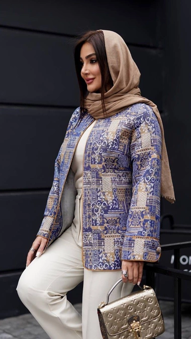 مدل مانتو کتی ژاکارد 4
