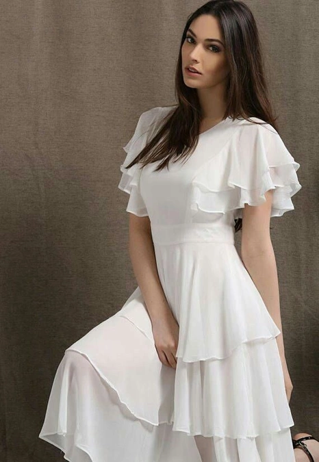 مدل پیراهن حریر چند لایه 5