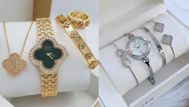 مدل چیدمان ساعت و النگو کنار هم