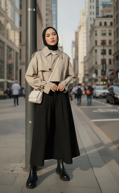 استایل با ترنچ کت کوتاه 22