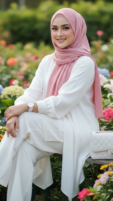 مانتو سفيد تابستانی با شال مشکی 9