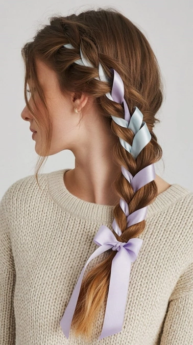 مدل مو با روبان 8