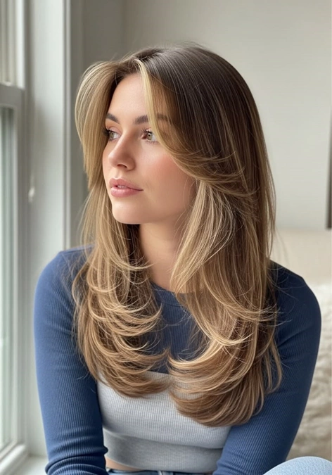 مدل موی پرده ای دخترانه 6