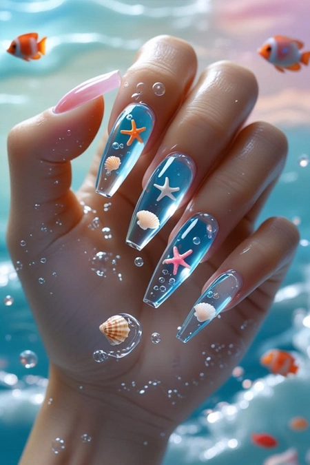 مدل ناخن شیشه‌ ای 8