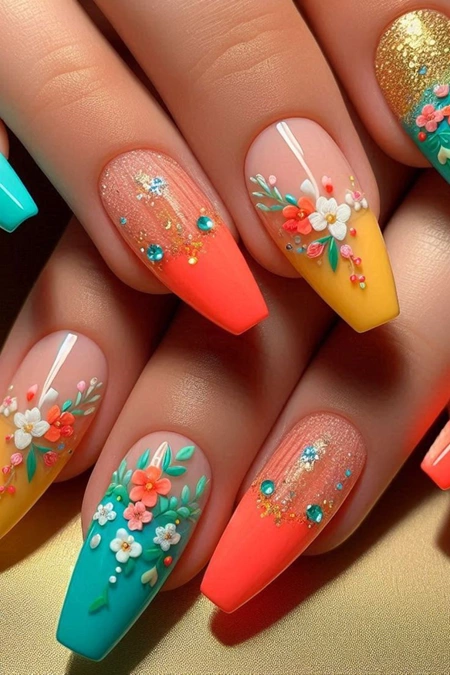 مدل ناخن ژلیش تابستونی 4