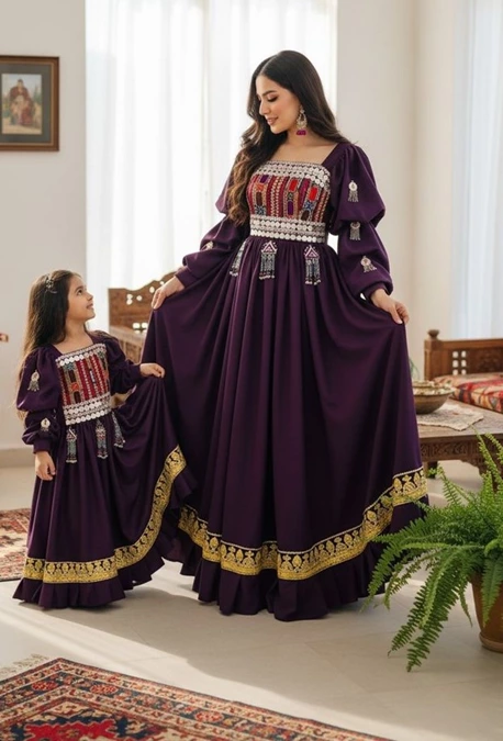 لباس بلوچی دخترانه مدل دار 9