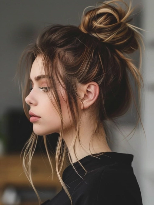 مدل شینیون گوجه ای شلخته 1 مدل شینیون گوجه ای شلخته 1
