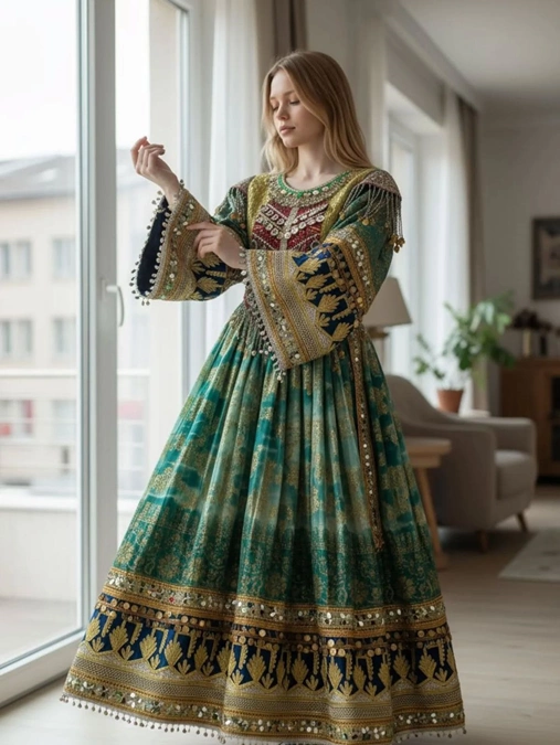مدل لباس گند افغانی دخترانه 17