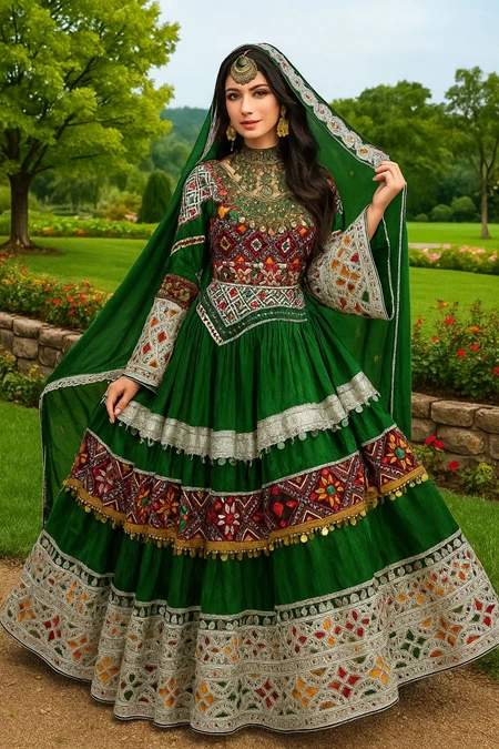 مدل لباس گند افغانی دخترانه 6