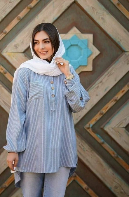 مدل مانتو آستین مچی دکمه‌ دار 3