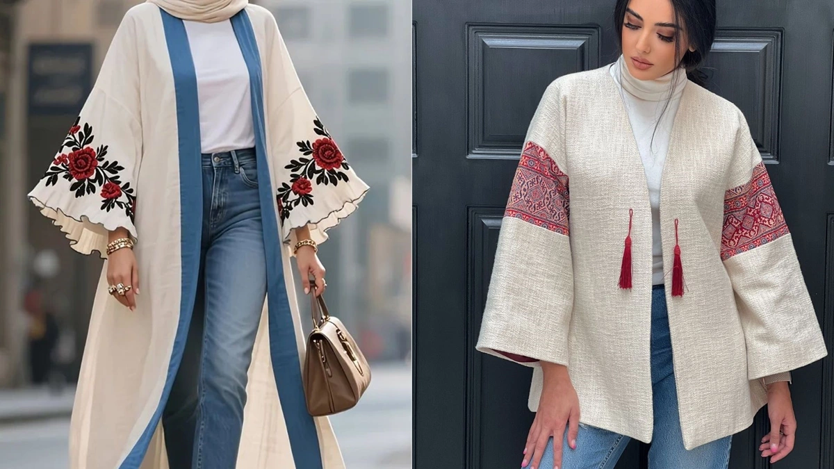 مدل مانتو آستین کیمونو