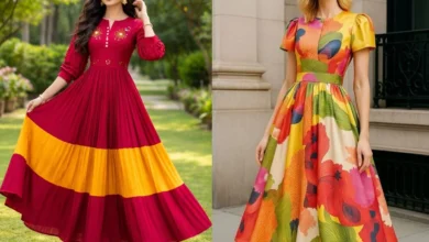 مدل پیراهن چین دار دخترانه
