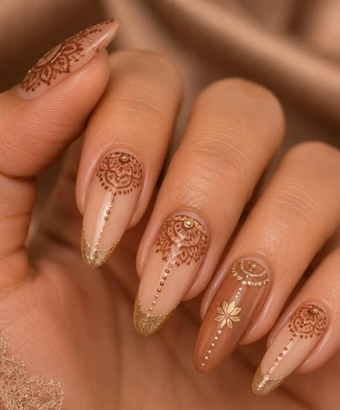 طرح حنا روی ناخن 22
