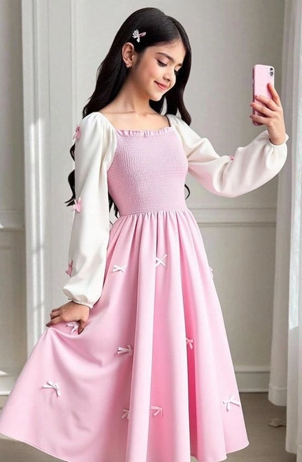 مدل لباس دخترانه 11 ساله پوشیده برای عروسی 3