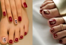 مدل ژلیش ناخن پا قرمز