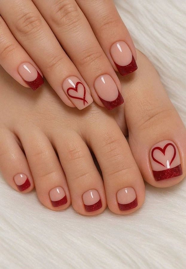 مدل ژلیش ناخن پا قرمز 3