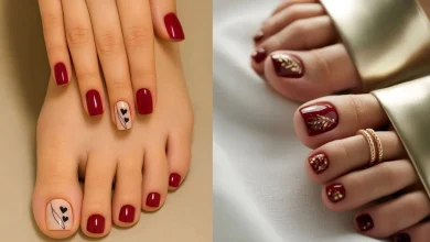 مدل ژلیش ناخن پا قرمز