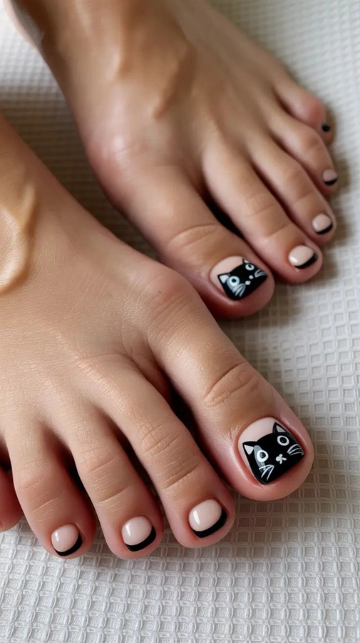 مدل ژلیش ناخن پا مشکی 27