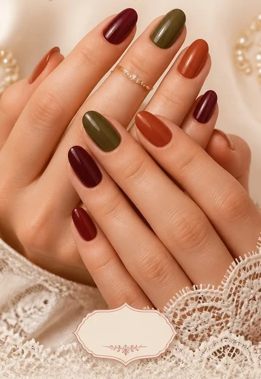 رنگ ناخن پاییزی برای پوست سبزه 3