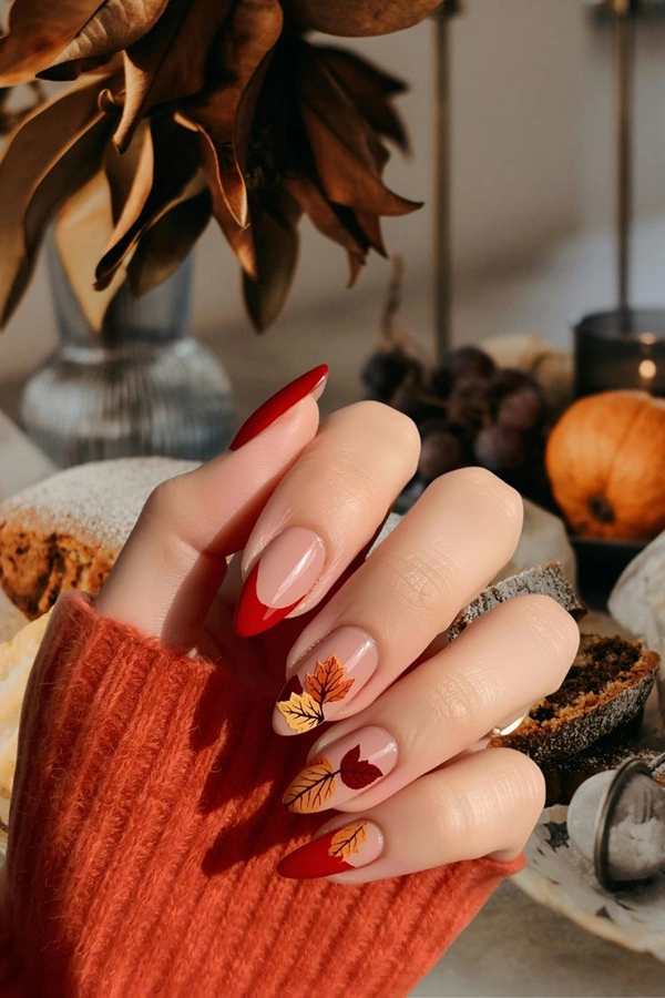 طراحی ناخن فرنچ پاییزی 12