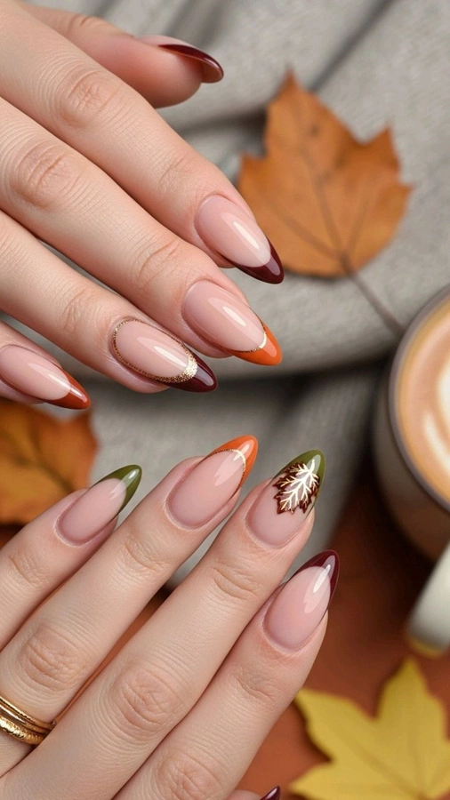 طراحی ناخن فرنچ پاییزی 3