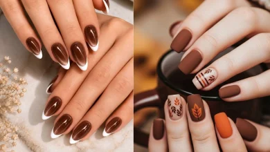 مدل ناخن قهوه ای