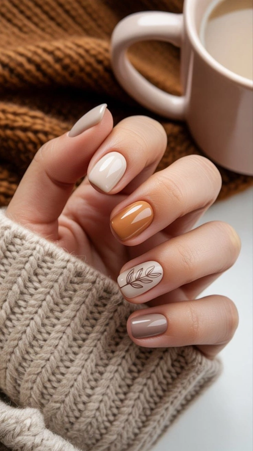 ژلیش ناخن پاییزی ساده 1