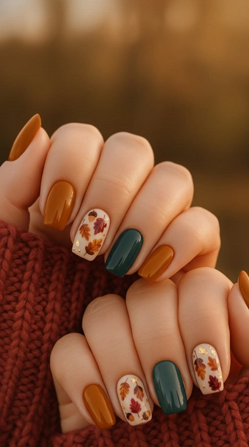 ژلیش ناخن پاییزی ساده 14
