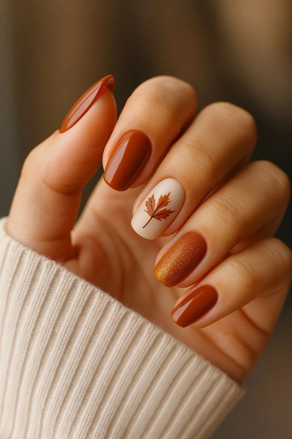 ژلیش ناخن پاییزی ساده 2